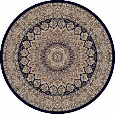 ANR8570903484 - Dynamic Rugs - ANCIENT GARDEN - Navy 57090-3484 - 7.1' Round