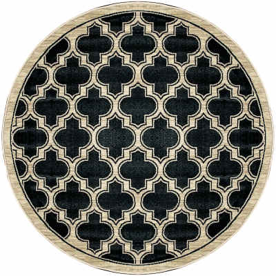 YAR52816090 - Dynamic Rugs - YAZD - Black 2816-090 - 5.3' Round