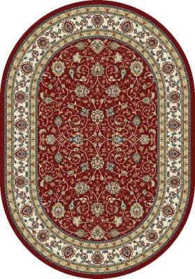 ANOV69571201464 - Dynamic Rugs - ANCIENT GARDEN - Red Ivory 57120-1464 - 5.3' x 7.7' Oval