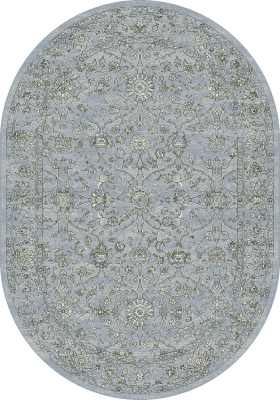 ANOV69571364646 - Dynamic Rugs - ANCIENT GARDEN - Steel Blue Cream 57136-4646 - 5.3' x 7.7' Oval
