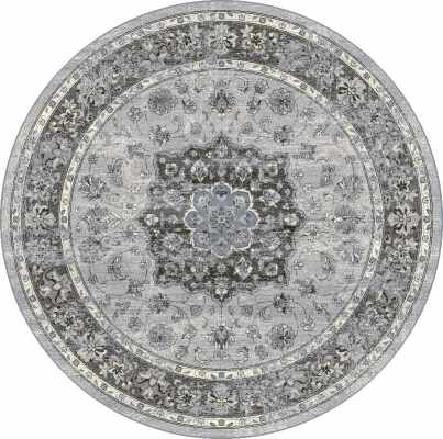 ANR8575599656 - Dynamic Rugs - ANCIENT GARDEN - Silver Grey 57559-9656 - 7.1' Round
