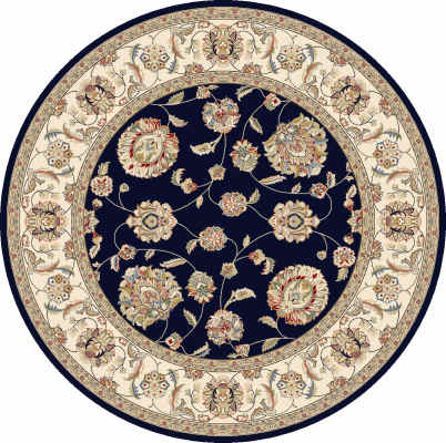 ANR5573653464 - Dynamic Rugs - ANCIENT GARDEN - Blue Ivory 57365-3464 - 5.3' Round