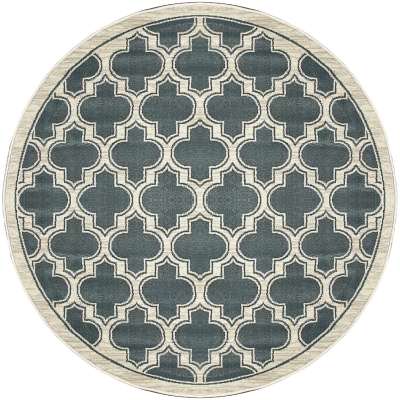 YAR52816510 - Dynamic Rugs - YAZD - Blue Ivory 2816-510 - 5.3' Round