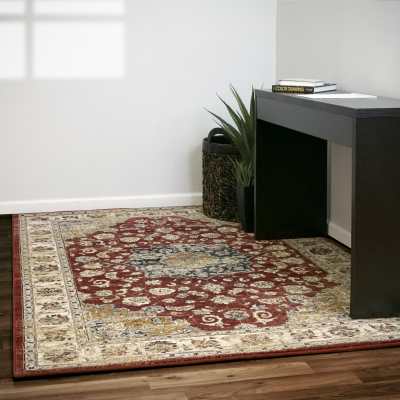 ANCIENT GARDEN - Red Ivory 57559-1464 - Dynamic Rugs - ANCIENT GARDEN - Red Ivory 57559-1464
