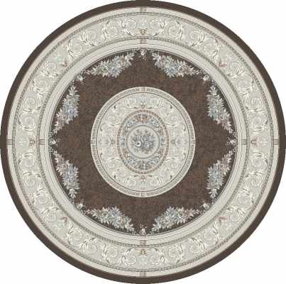 ANR8572263295 - Dynamic Rugs - ANCIENT GARDEN - Brown Cream 57226-3295 - 7.1' Round