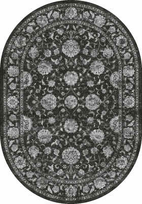 ANOV69571263636 - Dynamic Rugs - ANCIENT GARDEN - Charcoal Silver 57126-3636 - 5.3' x 7.7' Oval