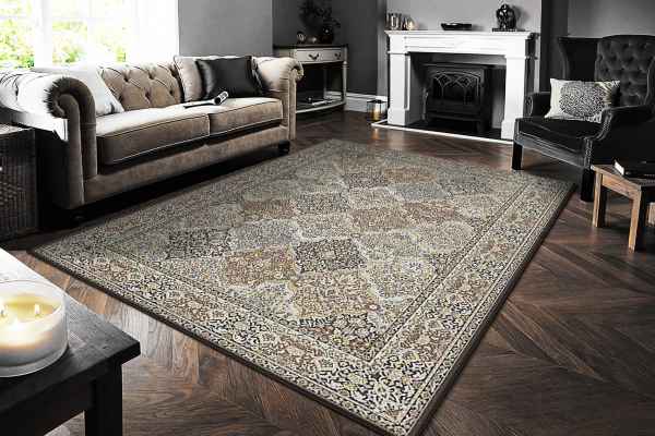ANCIENT GARDEN - Brown Blue 57008-3235 - Dynamic Rugs - ANCIENT GARDEN - Brown Blue 57008-3235