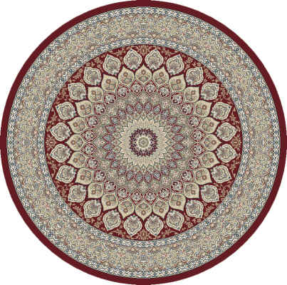 ANR5570901484 - Dynamic Rugs - ANCIENT GARDEN - Red 57090-1484 - 5.3' Round
