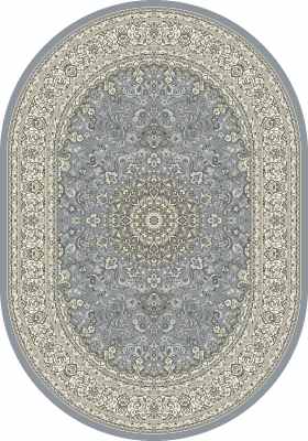 ANOV71057119464 - Dynamic Rugs - ANCIENT GARDEN - Steel Blue Cream 57119-4646 - 6.7' x 9.6' Oval