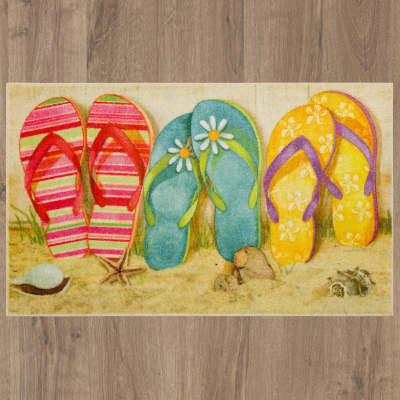 ZW106-A416-030050 - Mohawk Home - Prismatic - Flip Flops In Sand Multi - 2' 6" X 4' 2"