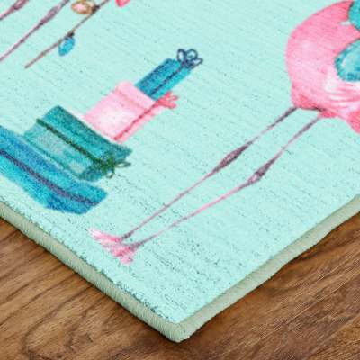 ZW050-A411-024040 - Mohawk Home - Prismatic - Merry Flamingos Light Blue - 2' X 3' 4"