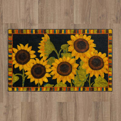 ZW204-A402-030050 - Mohawk Home - Prismatic - Sunflower Garden Black - 2' 6" X 4' 2"