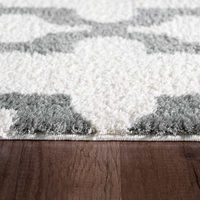 SI465906110 - Dynamic Rugs - SILKY SHAG - White Silver 5906-110 - 3.11' x 5.7'