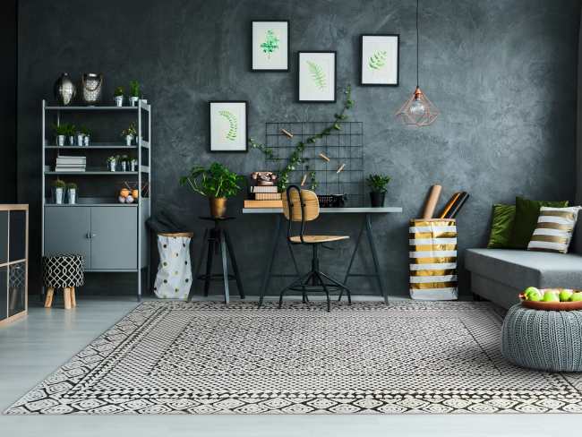 LT288148190 - Dynamic Rugs - LOTUS - Ivory Charcoal 8148-190 - 2.2' x 7.7'