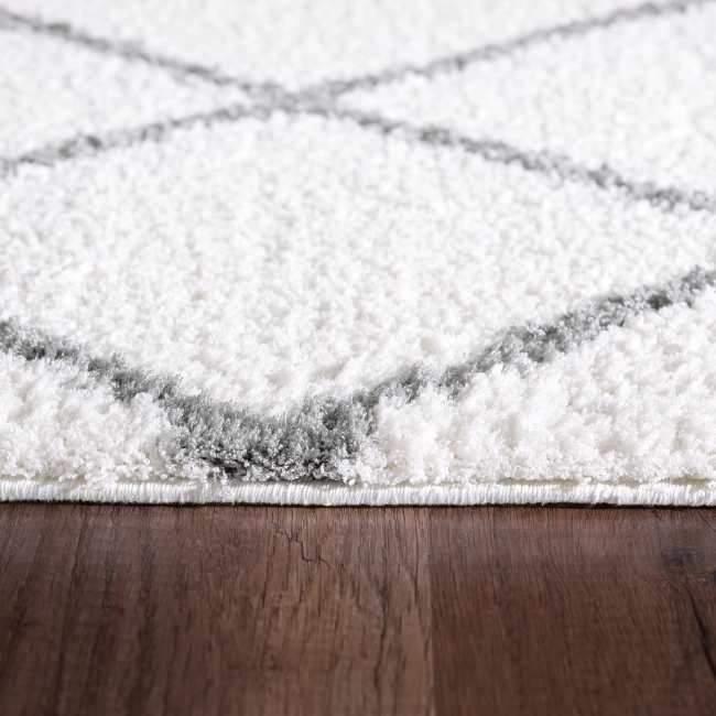 SI695920110 - Dynamic Rugs - SILKY SHAG - Ivory Silver 5920-110 - 5.3' x 7.7'