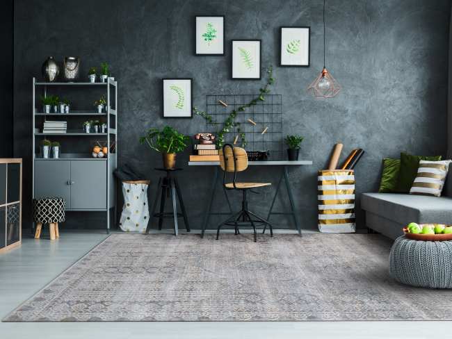 GD691361915 - Dynamic Rugs - GOLD - Grey Ivory Navy 1361-915 - 5.3' x 7.7'