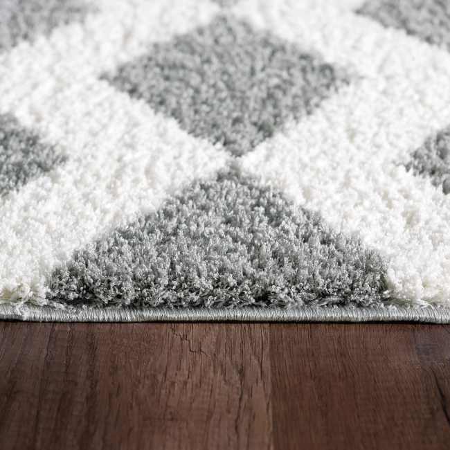 SI7105904119 - Dynamic Rugs - SILKY SHAG - White Silver 5904-119 - 6.7' x 9.6'