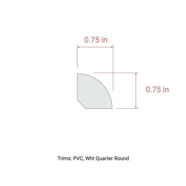 AVQND-WHITE - Aladdin's Performance Accessories - White Quarter Round - AVQND-WHITE