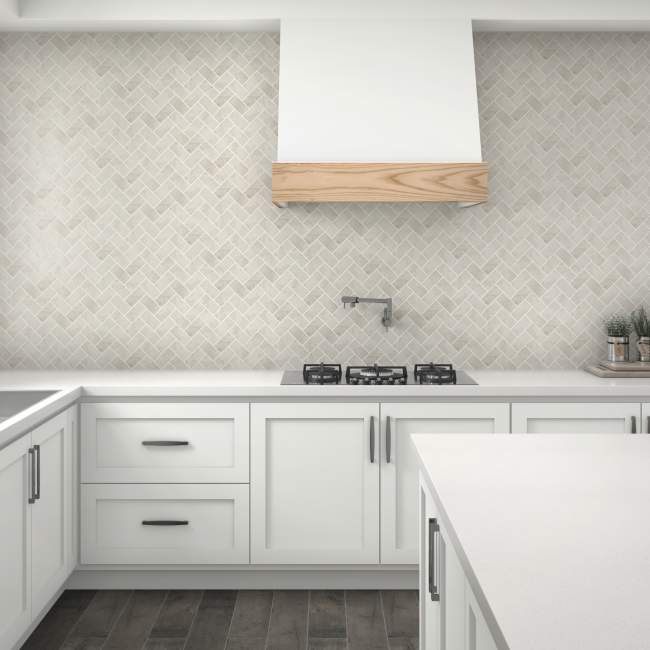 AR4024HERRMS1P2 - Daltile - Archaia - Relic White - 2 x 4 - Herringbone Mosaic