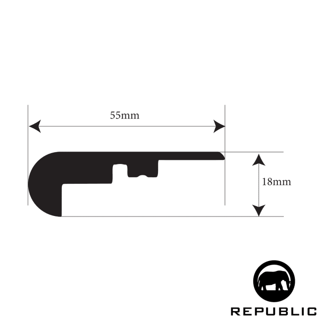 REMI7100-WP-OSN Golden Peach - Republic Floor - Overlap Stair Nose - REMI7100-WP-OSN Golden Peach