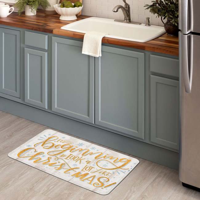 Dri-Pro Cushion Mat - Holiday Flakes Teal 4872-19433 - Mohawk Home - Dri-Pro Cushion Mat - Holiday Flakes Teal 4872