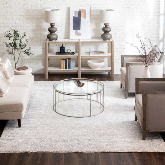 Solitude - Mandawa Cream Dark Grey R1039-9943 - Karastan - Solitude - Mandawa Cream Dark Grey R1039