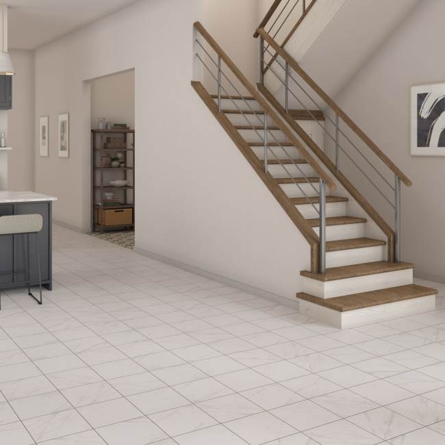 CT76SQ1212MTJJ1 - Daltile Core Fundamentals - Platinum Floor Tile - CT76 Calacatta Empire - 12 x 12