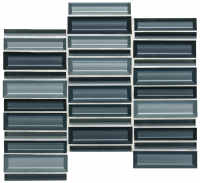 CW4514MS1P - Cerulean Swell 1 x 4 Glass Mosaic