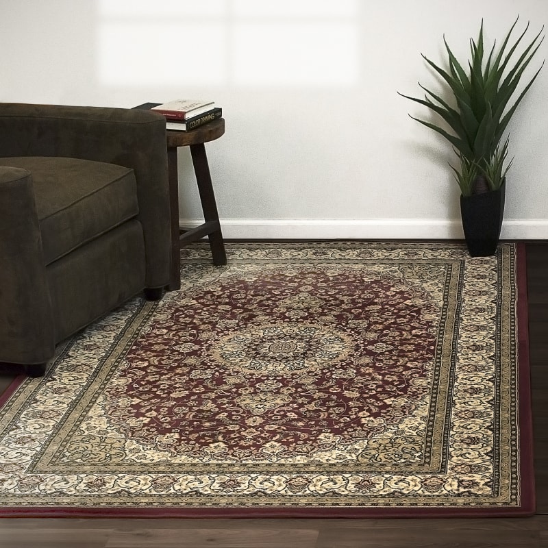 ANCIENT GARDEN - Red Ivory 57119-1414 - Dynamic Rugs - ANCIENT GARDEN - Red Ivory 57119-1414