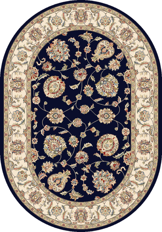 ANOV71057365346 - Dynamic Rugs - ANCIENT GARDEN - Blue Ivory 57365-3464 - 6.7' x 9.6' Oval
