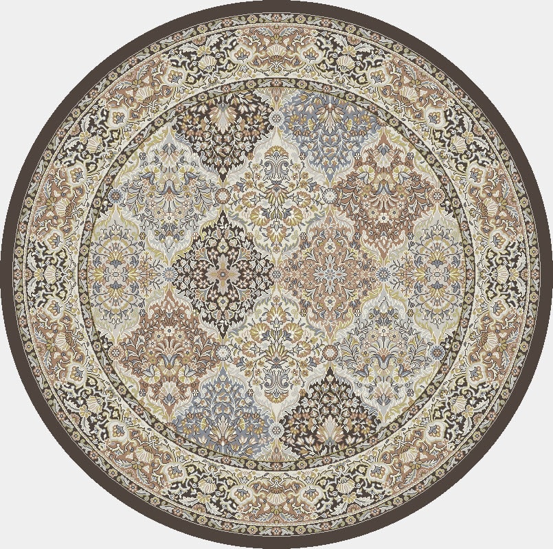 ANR5570083235 - Dynamic Rugs - ANCIENT GARDEN - Brown Blue 57008-3235 - 5.3' Round