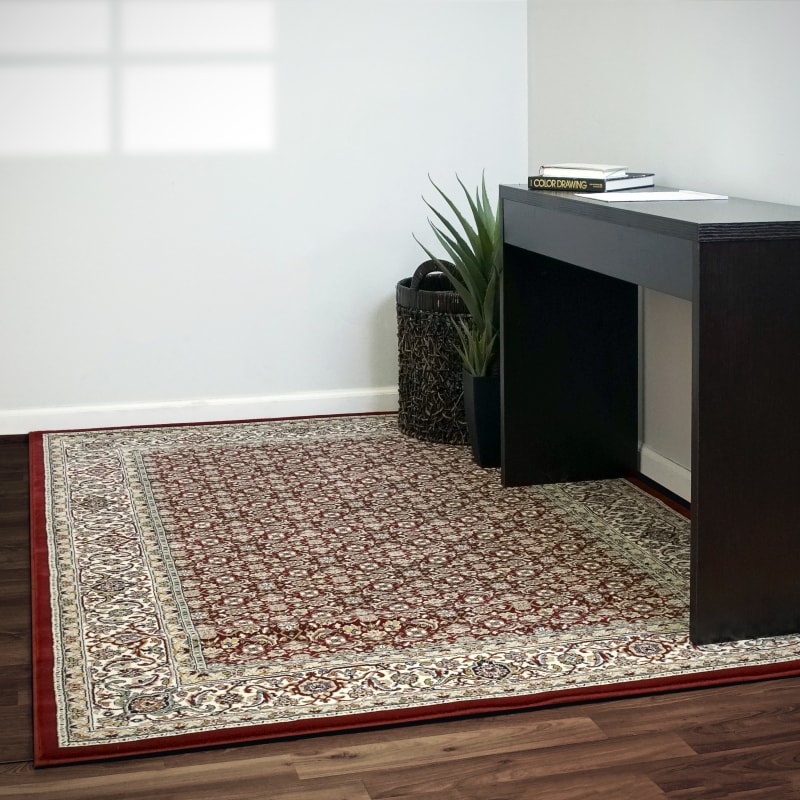 ANCIENT GARDEN - Red Ivory 57011-1414 - Dynamic Rugs - ANCIENT GARDEN - Red Ivory 57011-1414
