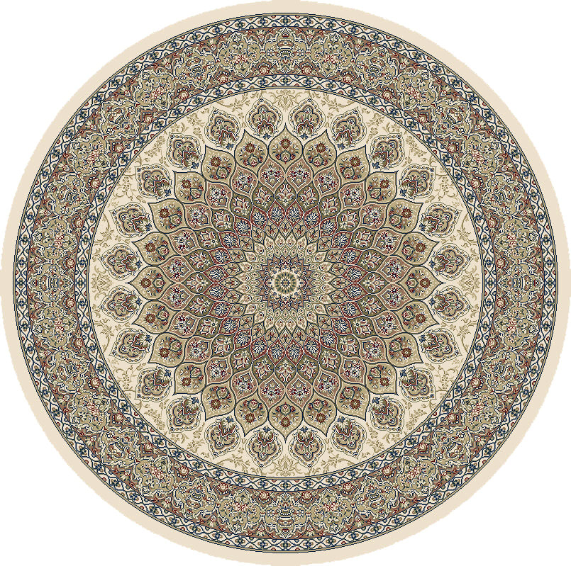 ANR5570906484 - Dynamic Rugs - ANCIENT GARDEN - Ivory 57090-6484 - 5.3' Round