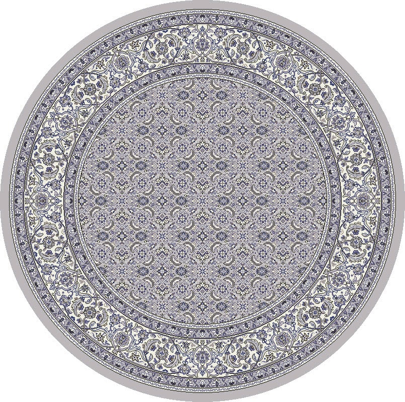ANR5570119666 - Dynamic Rugs - ANCIENT GARDEN - Soft Grey Cream 57011-9666 - 5.3' Round