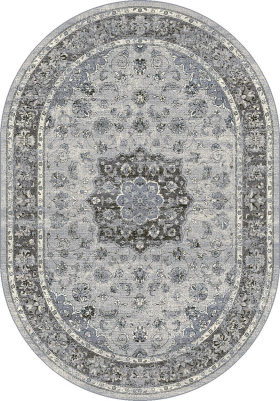 ANOV69575599656 - Dynamic Rugs - ANCIENT GARDEN - Silver Grey 57559-9656 - 5.3' x 7.7' Oval