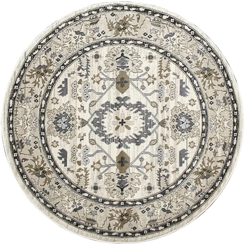YAR58531100 - Dynamic Rugs - YAZD - Ivory 8531-100 - 5.3' Round