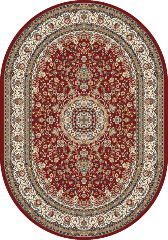 ANOV71057119141 - Dynamic Rugs - ANCIENT GARDEN - Red Ivory 57119-1414 - 6.7' x 9.6' Oval