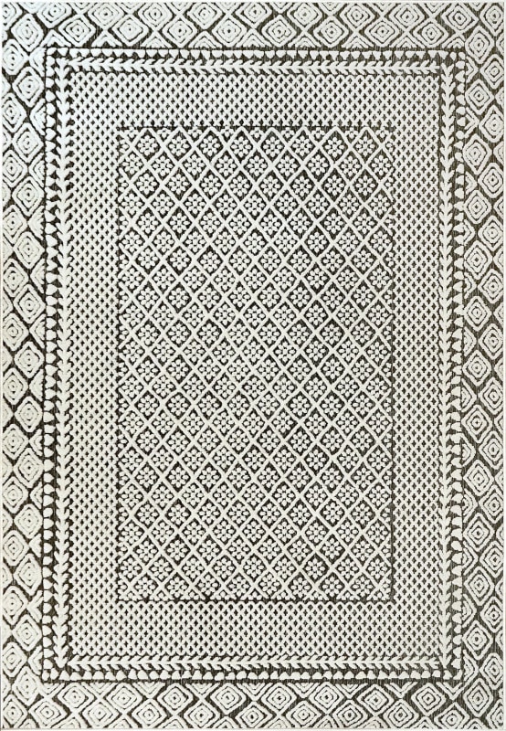 LT698148190 - Dynamic Rugs - LOTUS - Ivory Charcoal 8148-190 - 5' x 7'