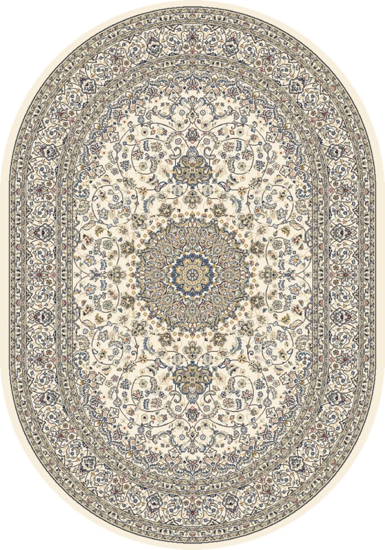 ANOV69571196464 - Dynamic Rugs - ANCIENT GARDEN - Ivory 57119-6464 - 5.3' x 7.7' Oval