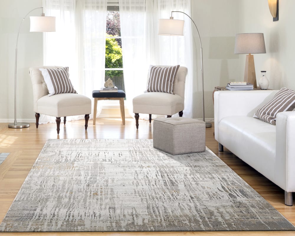CW697921197 - Dynamic Rugs - CAPELLA - Ivory Grey Gold 7921-197 - 5.3' x 7.7'