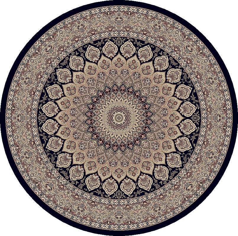 ANR8570903484 - Dynamic Rugs - ANCIENT GARDEN - Navy 57090-3484 - 7.1' Round