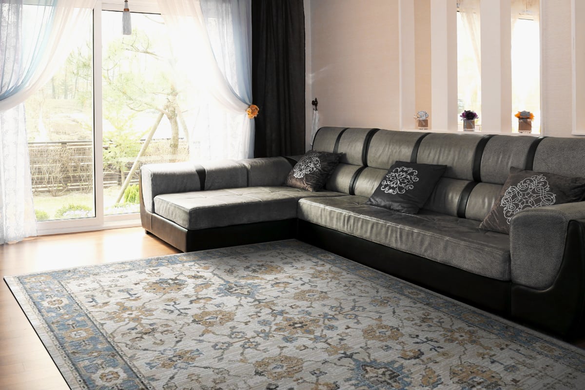 JZ9126790875 - Dynamic Rugs - JAZZ - Beige Soft Ochre Blue 6790-875 - 7.1' x 10.1'