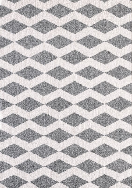 SI695904119 - Dynamic Rugs - SILKY SHAG - White Silver 5904-119 - 5.3' x 7.7'