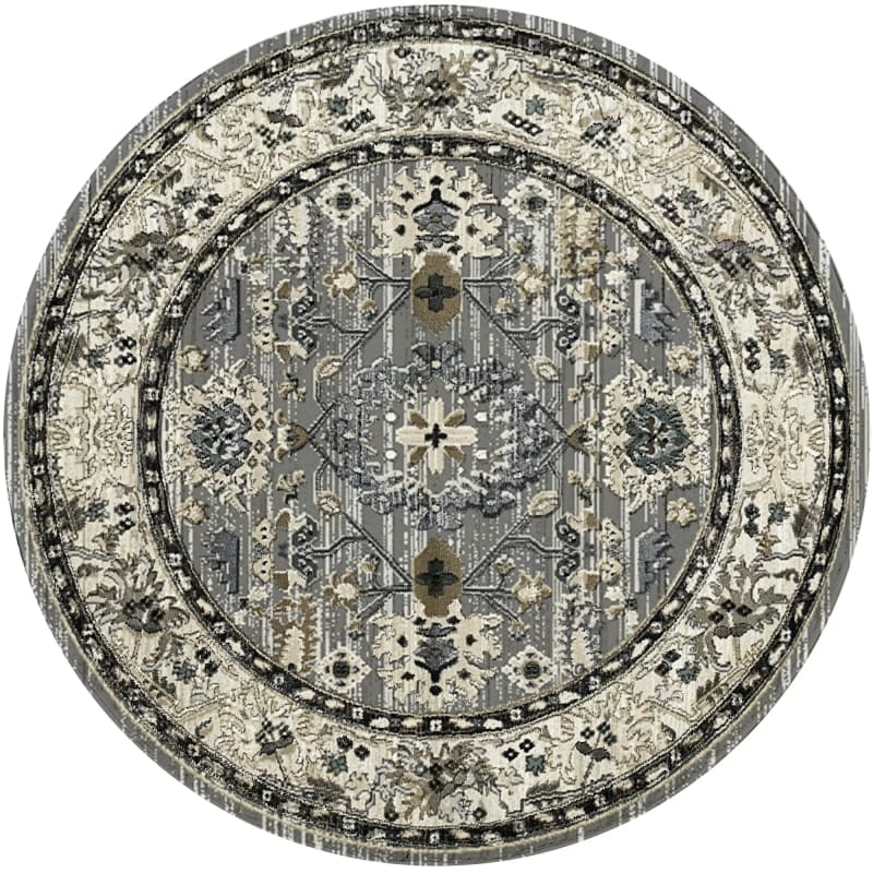 YAR58531910 - Dynamic Rugs - YAZD - Grey Ivory 8531-910 - 5.3' Round