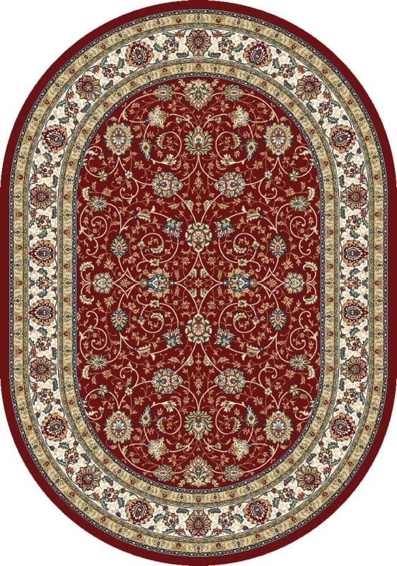 ANOV69571201464 - Dynamic Rugs - ANCIENT GARDEN - Red Ivory 57120-1464 - 5.3' x 7.7' Oval