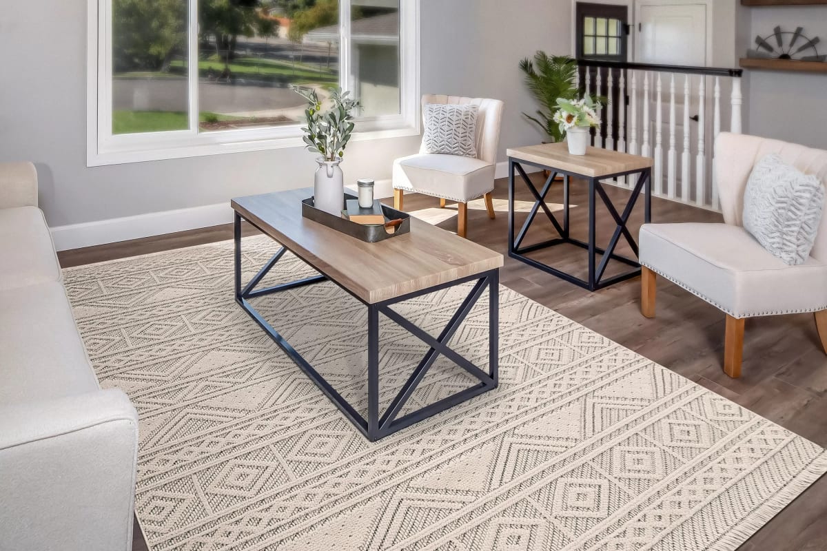SV9123607109 - Dynamic Rugs - SEVILLE - Ivory Soft Grey 3607-109 - 7.1' x 10'