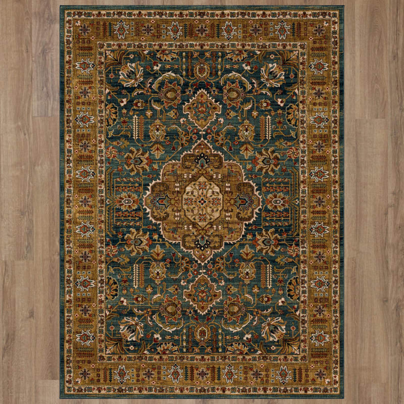 90933-50123-114155 - Karastan - Spice Market - Aksum Aquamarine - 9' 6" X 12' 11"
