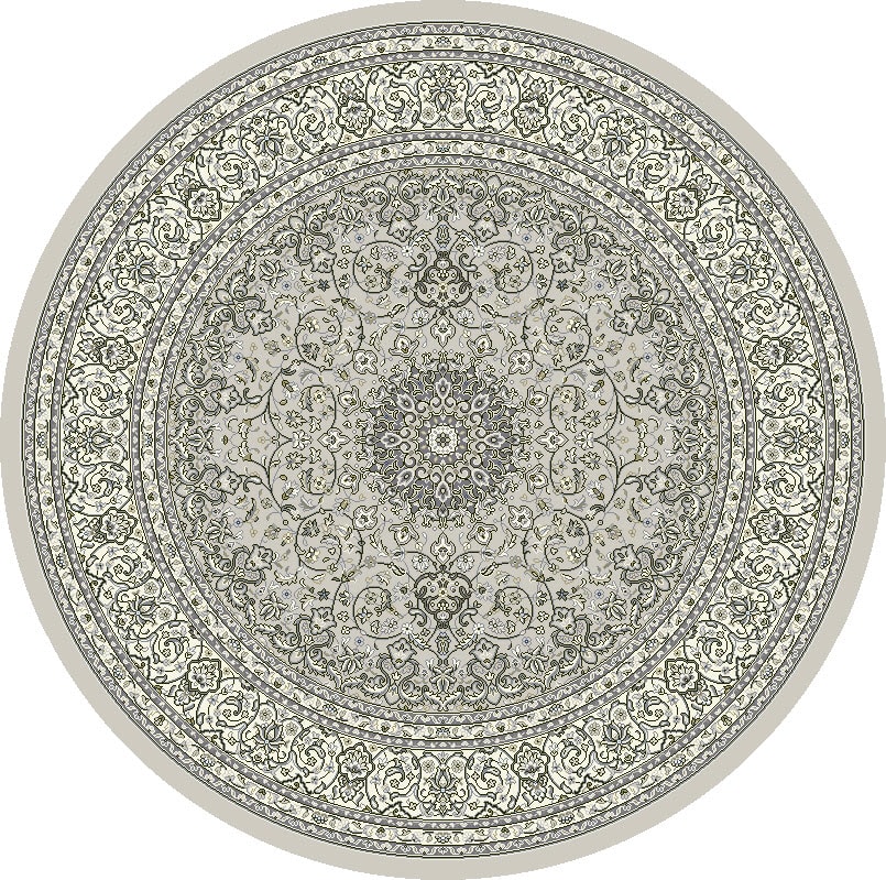 ANR5571199666 - Dynamic Rugs - ANCIENT GARDEN - Soft Grey Cream 57119-9666 - 5.3' Round