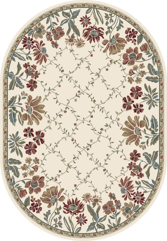 ANOV71057084646 - Dynamic Rugs - ANCIENT GARDEN - Ivory 57084-6464 - 6.7' x 9.6' Oval