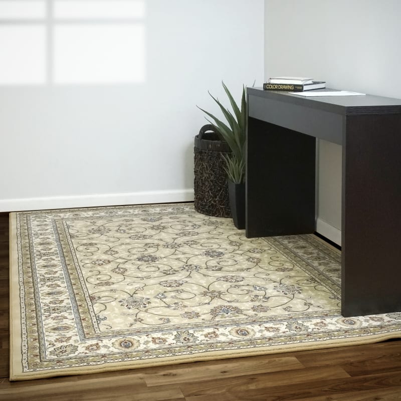 ANCIENT GARDEN - Light Gold Ivory 57120-2464 - Dynamic Rugs - ANCIENT GARDEN - Light Gold Ivory 57120-2464